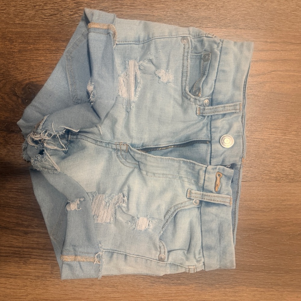 Aeropostale Light Blue Ripped Jean Shorts